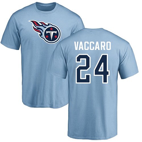 Tennessee Titans Men Light Blue Kenny Vaccaro Name and Number Logo NFL Football #24 T Shirt